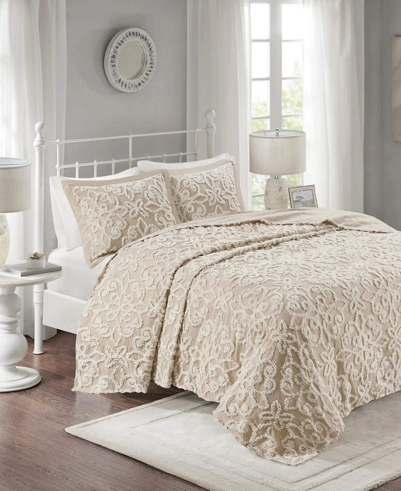 Madison Park Sabrina Tufted Chenille 3-Pc. Bedspread Set, Full/Queen