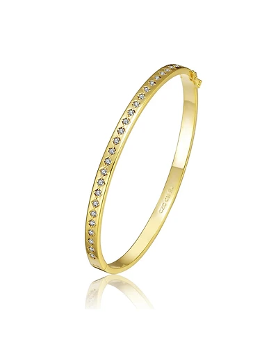 Ra 14K Gold Plated Cubic Zirconia Bangle Bracelet