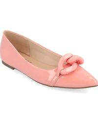Journee Collection Women's Clareene Chain Pointed Toe Flats