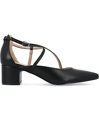 Journee Collection Women's Galvinn Crisscross Pointed Toe Pumps