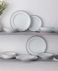 Noritake Regina Platinum Set of 4 Salad Plates, Service For 4