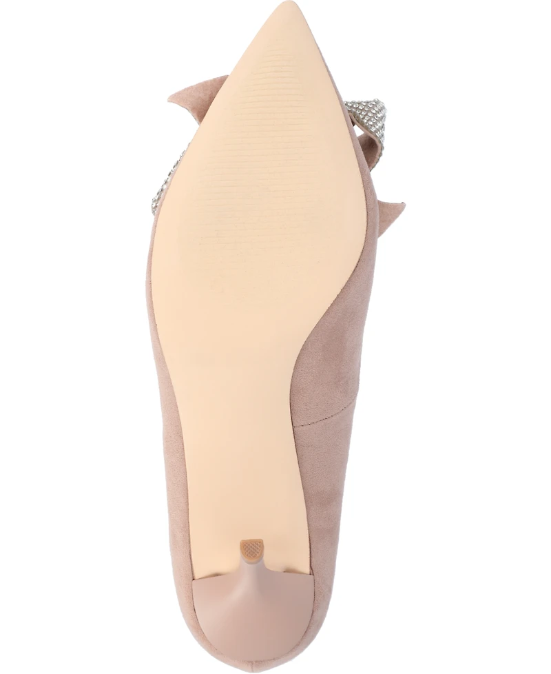 Journee Collection Women's Marcie Rhinestone Bow Pumps
