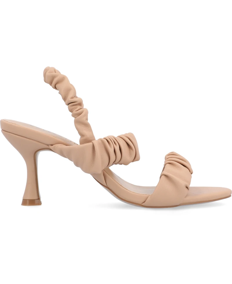 Journee Collection Women's Amaree Ruched Strap Dress Sandals