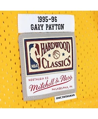 Men's Mitchell & Ness Gary Payton Green, Gold Seattle SuperSonics Hardwood Classics 1995-96 Split Swingman Jersey