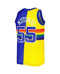 Men's Mitchell & Ness Dikembe Mutombo Royal, Gold Denver Nuggets Hardwood Classics 1991-92 Split Swingman Jersey