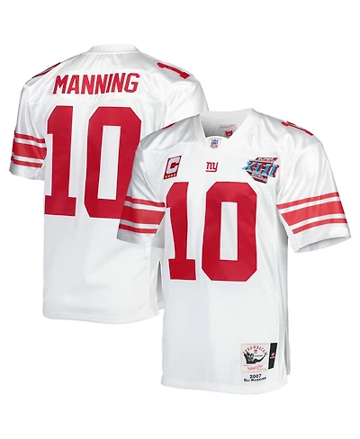 Men's Mitchell & Ness Eli Manning White New York Giants Super Bowl Xlii Authentic Throwback Retired Player Jersey