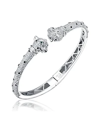 Ra Cubic Zirconia White Gold Plated Fauna Bangle Bracelet