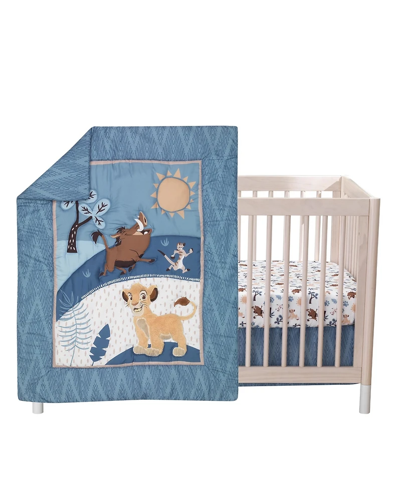 Lambs & Ivy Disney Baby Lion King Adventure Blue 3-Piece Crib Bedding Set by