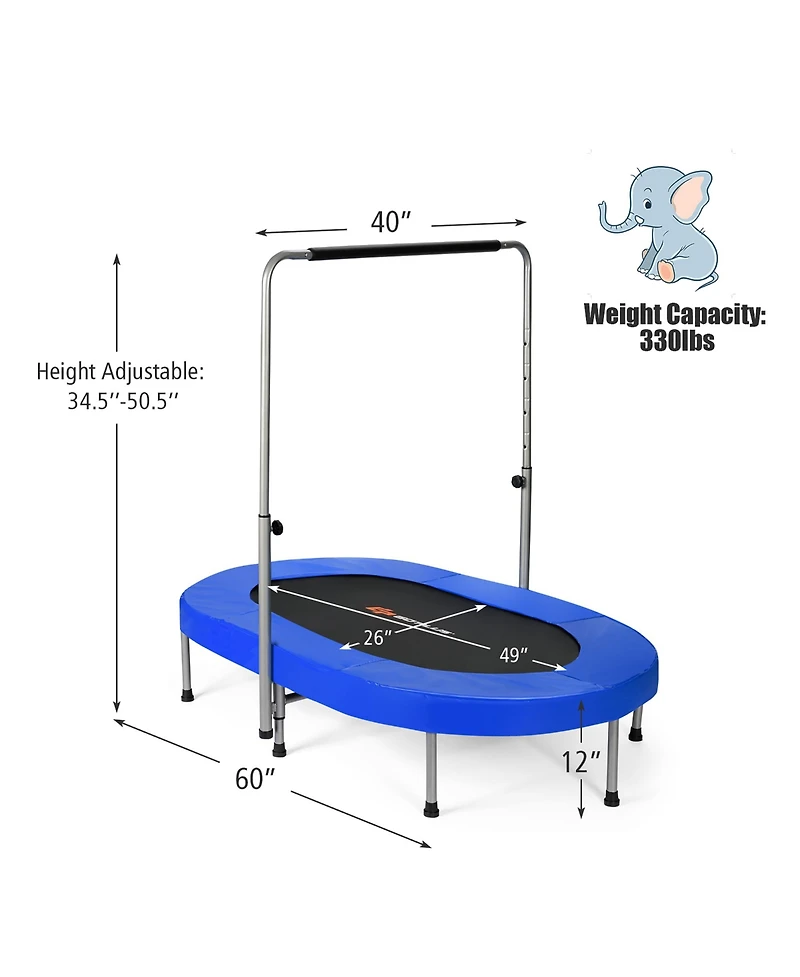 Foldable Trampoline Double Mini Kids Fitness Rebounder