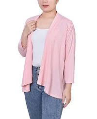 Ny Collection Women's Solid 3/4 Sleeve Cardigan