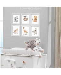 Lambs & Ivy Watercolor Safari Jungle Animals Unframed Nursery/Child Wall Art