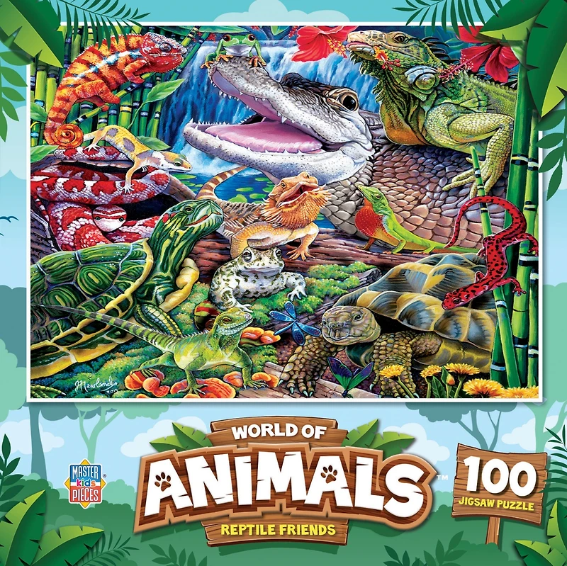 MasterPieces World of Animals Reptile Friends 100 Piece Jigsaw Puzzle