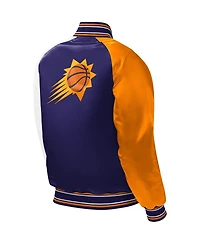 Big Boys and Girls Starter Purple Phoenix Suns Raglan Full-Snap Varsity Jacket