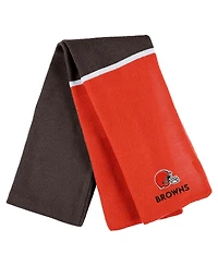 Women's Wear by Erin Andrews Orange Cleveland Browns Colorblock Cuffed Knit Hat with Pom and Scarf Set