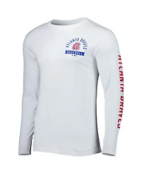 Men's Fanatics White Atlanta Braves Pressbox Long Sleeve T-shirt