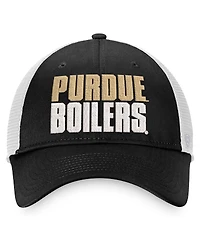 Men's Top of the World Black, White Purdue Boilermakers Stockpile Trucker Snapback Hat