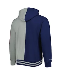 Men's Mitchell & Ness Navy, Gray New Jersey Nets Hardwood Classics Split Pullover Hoodie