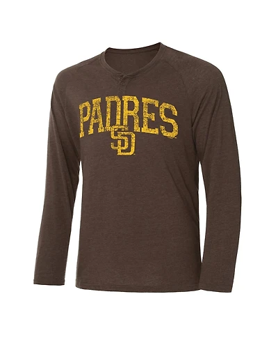 Men's Concepts Sport Brown San Diego Padres Inertia Raglan Long Sleeve Henley T-shirt