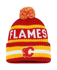 Men's '47 Brand Red Calgary Flames Bering Cuffed Knit Hat with Pom