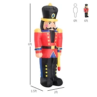 Homcom 6' Christmas Inflatable Nutcracker Toy Soldier with Led Lights,