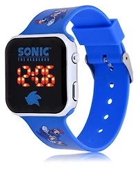 Sega Children's Sonic the Hedgehog Light Emitting Diode Blue Silicone Strap Watch 32mm