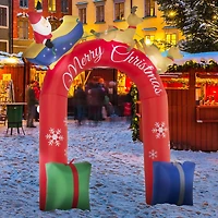 Outsunny 9ft Inflatable Christmas Arch with Built-in Led for Garden Lawn Party