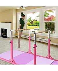 Costway Kids Gymnastics Parallel Bars Double Horizontal Bars Adjustable
