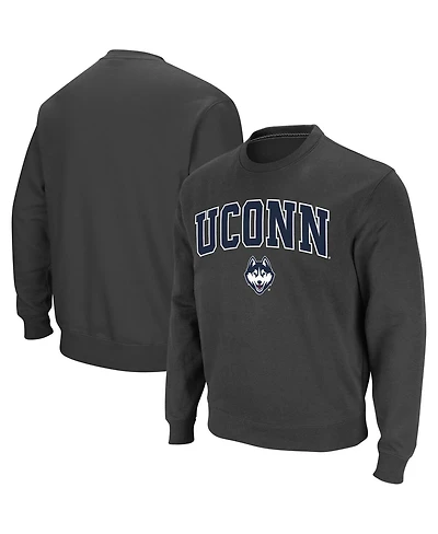Colosseum Men's UConn Huskies Arch and Logo Crew Neck Sweatshirt