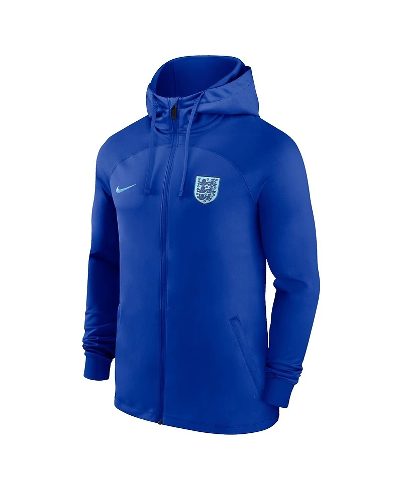 Men's Nike Blue England National Team Strike Raglan Hoodie Full-Zip Track Jacket