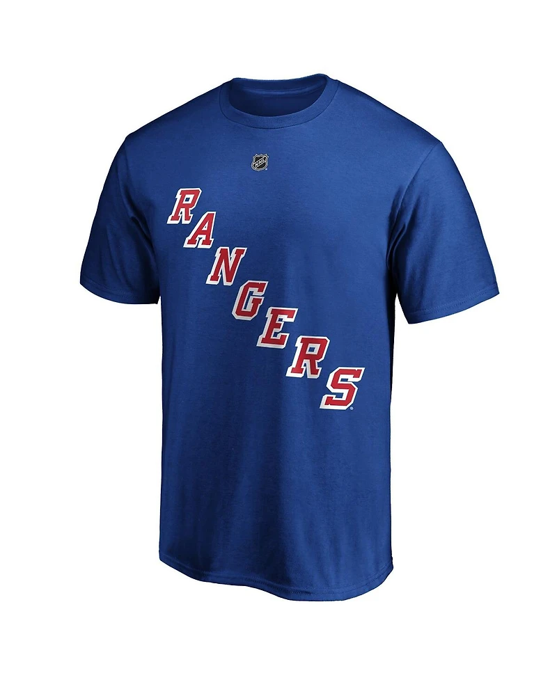 Men's Fanatics Adam Fox Blue New York Rangers Authentic Stack Name and Number T-shirt