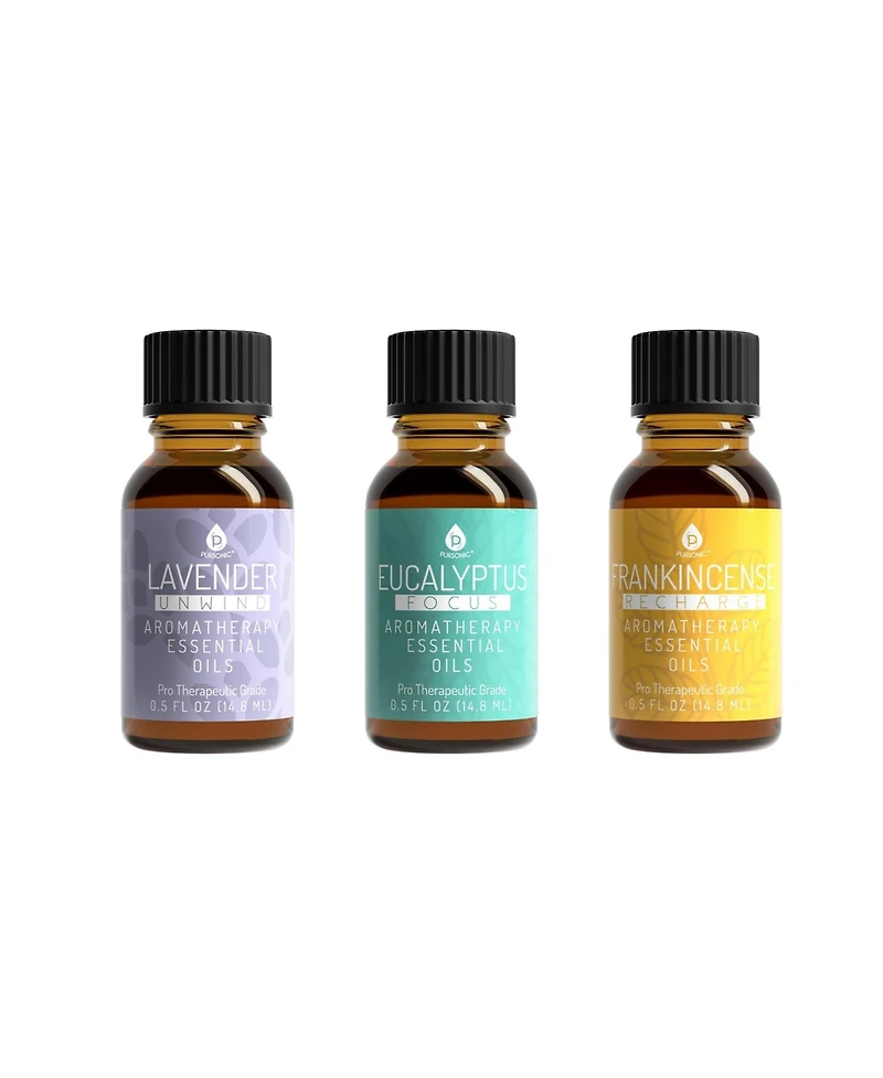 Pursonic 3 Pack Aromatherapy Essential oils (Lavender, Eucalyptus, Frankincense)