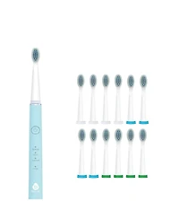 Pursonic Usb Rechargeable Electric toothbrush with 12 Brush Heads - Green
