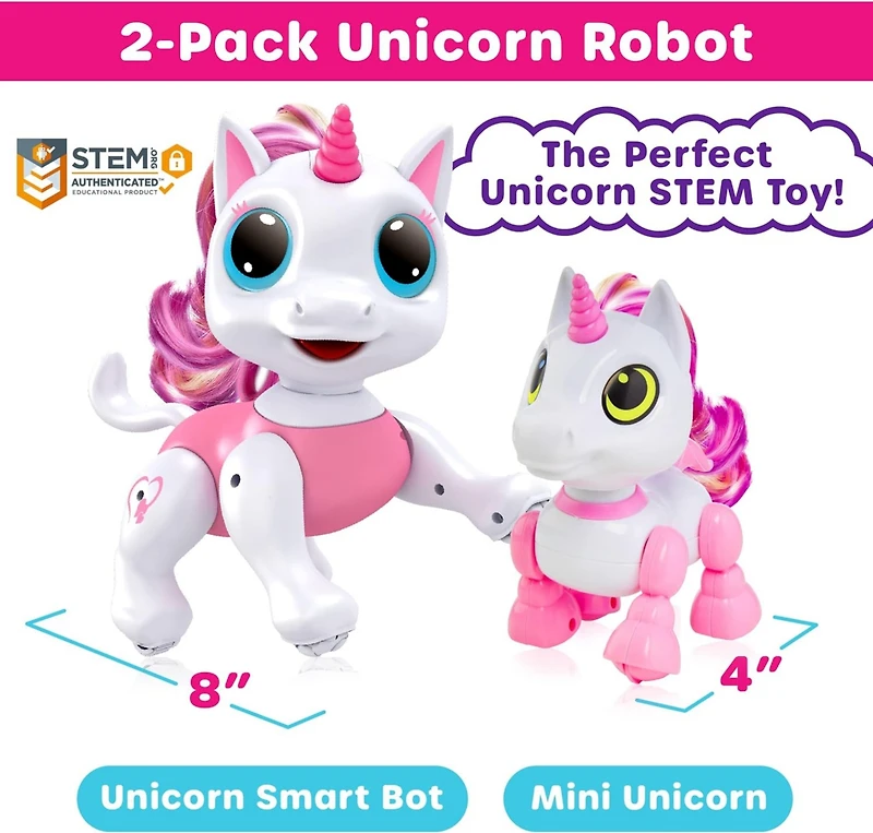 Power Your Fun Robo Pets Unicorn Toys 2pk