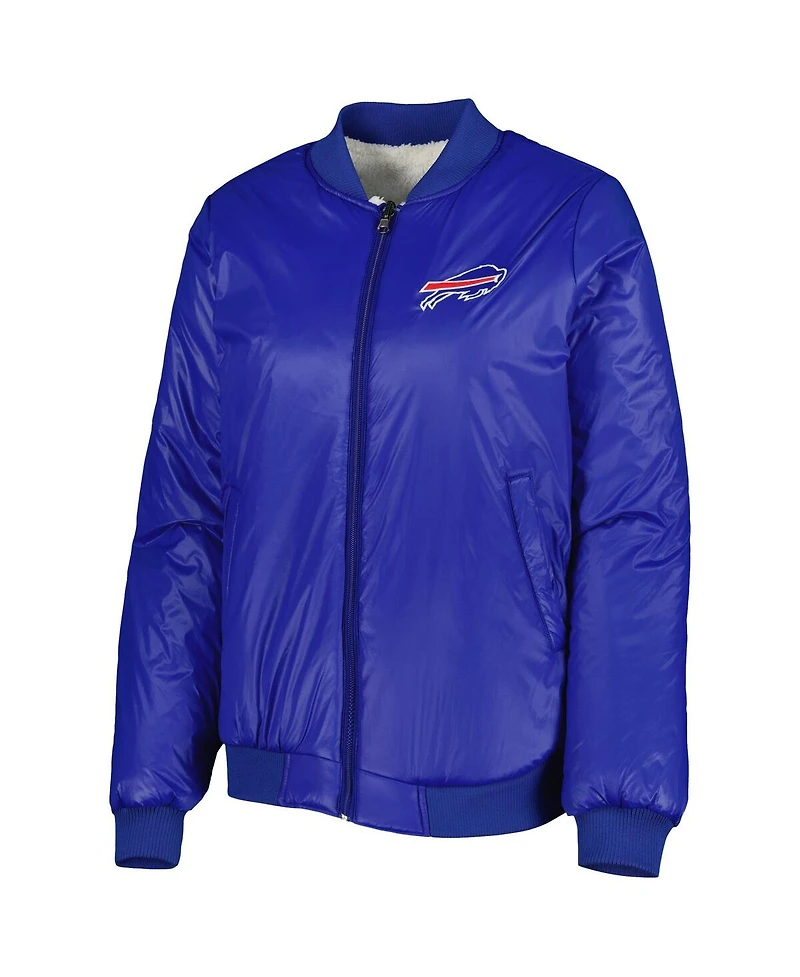 Women's G-iii 4Her by Carl Banks Oatmeal, Royal Buffalo Bills Switchback Reversible Full-Zip Jacket