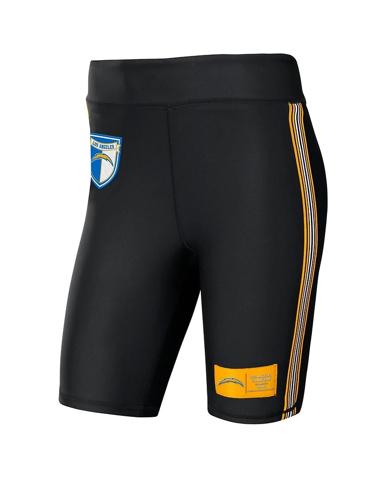 Women's Wear by Erin Andrews Black Los Angeles Chargers Biker Shorts