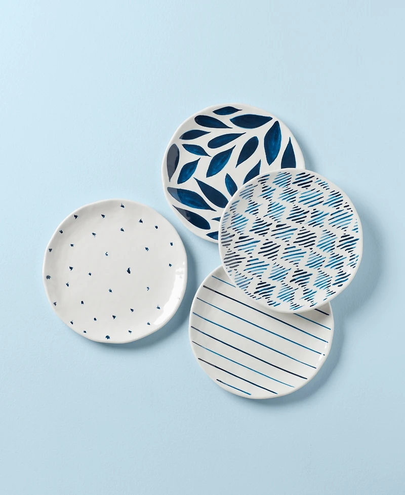 Lenox Blue Bay Melamine Assorted Accent Plates, Set Of 4