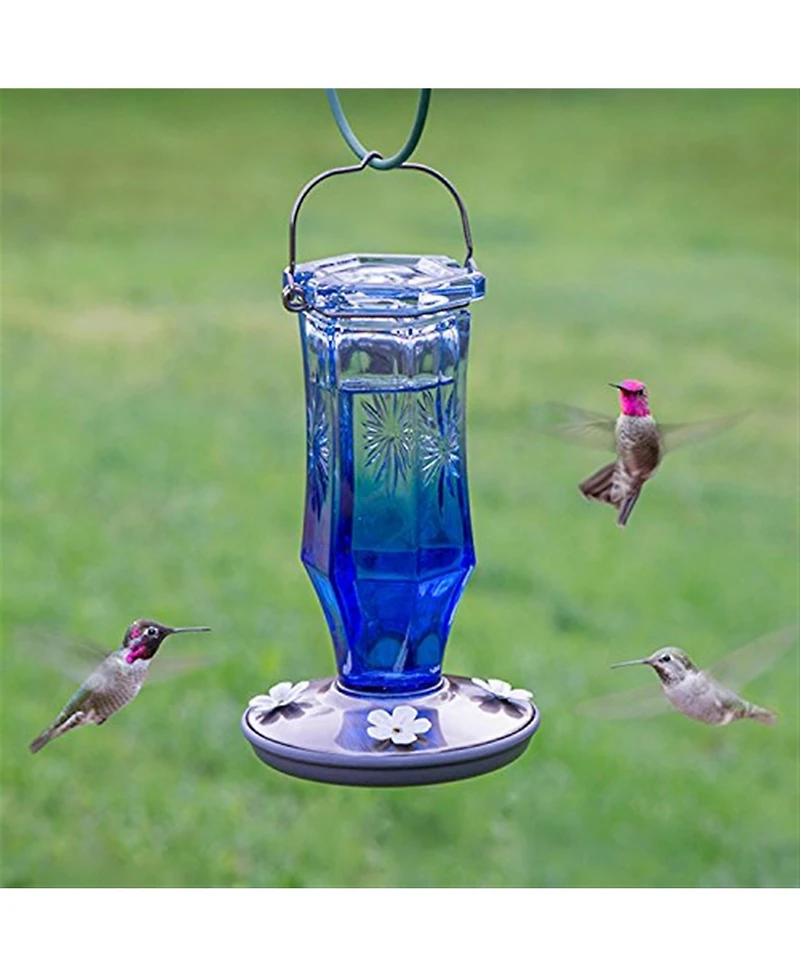 Perky-Pet Sapphire Starburst Vintage Glass Bird Feeder