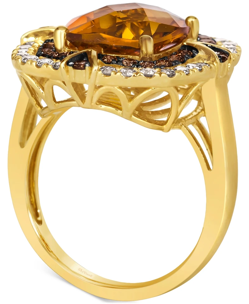 Le Vian Cinnamon Citrine (4-3/4 ct. t.w.) & Diamond (1 ct. t.w.) Double Halo Ring in 14k Gold