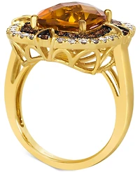 Le Vian Cinnamon Citrine (4-3/4 ct. t.w.) & Diamond (1 ct. t.w.) Double Halo Ring in 14k Gold