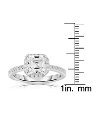 Sterling Silver Asscher-cut Cubic Zirconia Ring