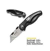 Cat Folding Utility Knife with Safety Lock and Comfort Handle