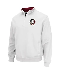 Men's Colosseum White Florida State Seminoles Tortugas Logo Quarter-Zip Pullover Jacket