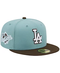 Men's New Era Light Blue, Brown Los Angeles Dodgers 1988 World Series Beach Kiss 59FIFTY Fitted Hat