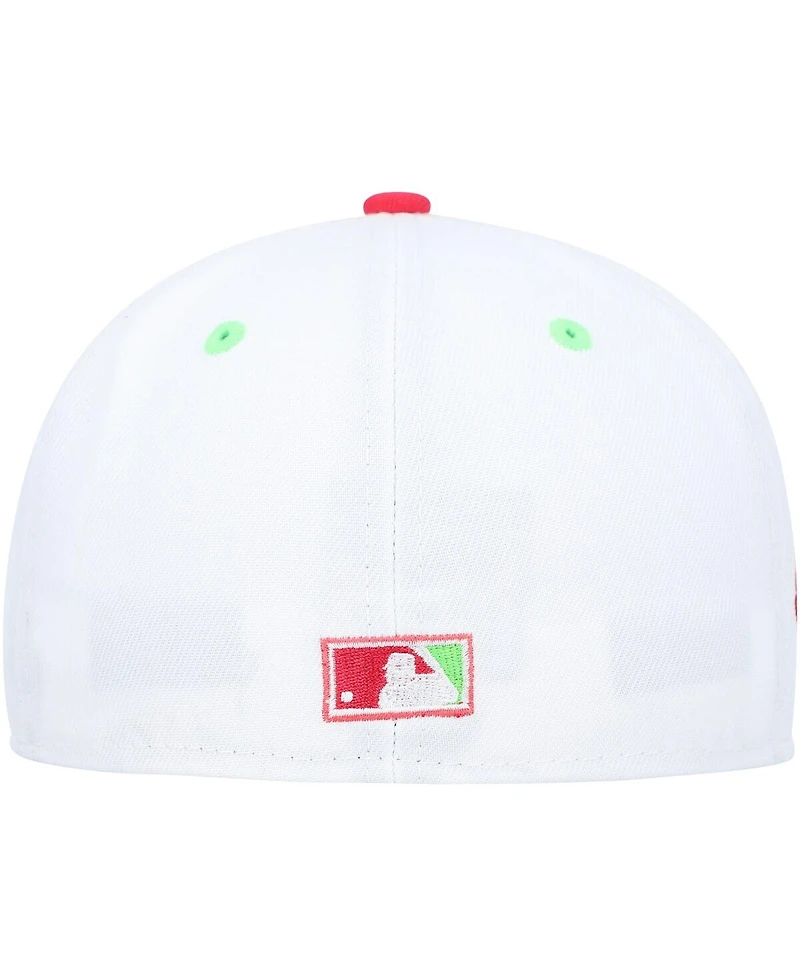 Men's New Era White, Coral Washington Nationals Robert F. Kennedy Memorial Stadium Strawberry Lolli 59FIFTY Fitted Hat
