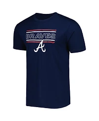 Men's Concepts Sport Navy, Red Atlanta Braves Badge T-shirt and Pants Sleep Set