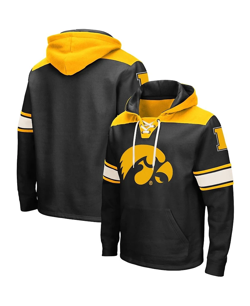 Men's Colosseum Black Iowa Hawkeyes 2.0 Lace-Up Pullover Hoodie