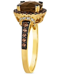 Le Vian Chocolate Quartz (2-3/4 ct. t.w.) & Diamond (5/8 ct. t.w.) Halo Ring in 14k Gold