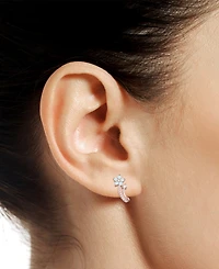 3-Pc. Set Amethyst (1 ct. t.w.) & Lab-Grown White Sapphire (3/8 ct. t.w.) Flower Pendant Necklace, Stud Earrings, & Ring in Sterling Silver (Also in A