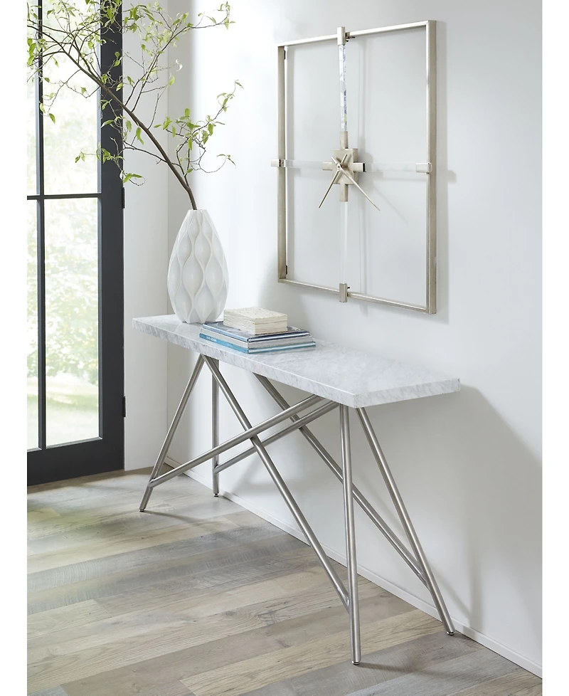 Coral Carrara Marble Console Table