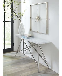Coral Carrara Marble Console Table